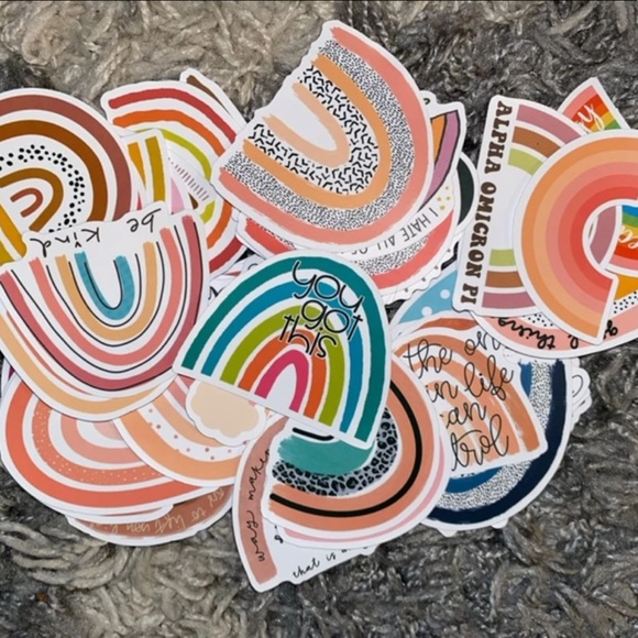 50 New Boho Rainbow Sticker set Journal Stickers Laptop Stickers Tumbler set - Picture 3 of 4